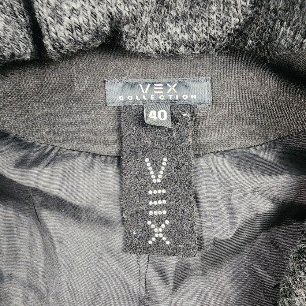 Vex Women's M Black Ruffle Asymmetrical‎ Jacket Whimsigoth Dark Fairy Witchy Y2K - Picture 13 of 16